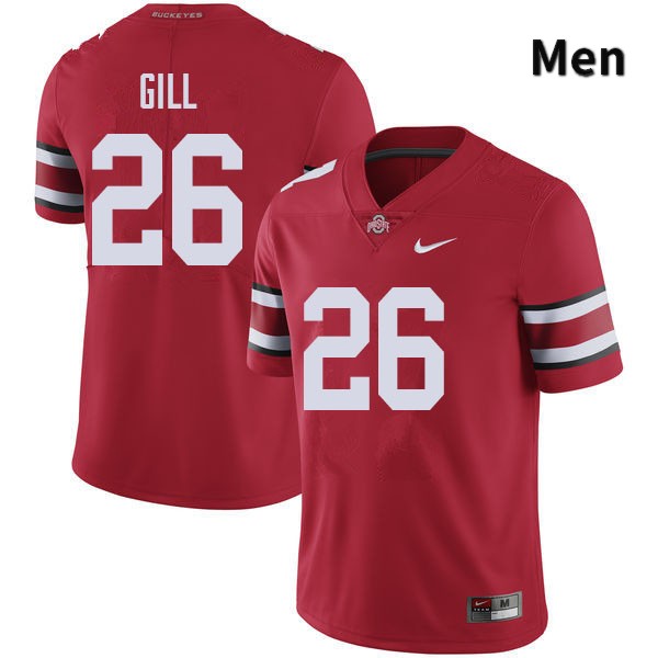 Ohio State Buckeyes Jaelen Gill Men's #26 Red Authentic Stitched College Football Jersey